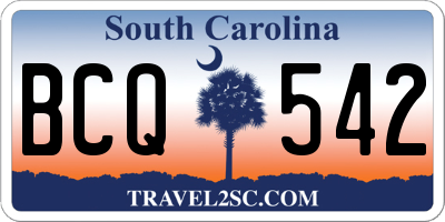 SC license plate BCQ542