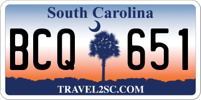 SC license plate BCQ651