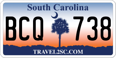 SC license plate BCQ738