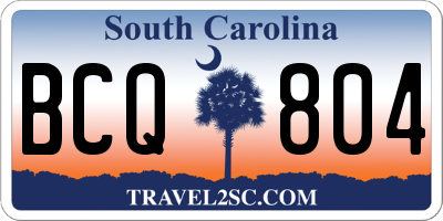 SC license plate BCQ804