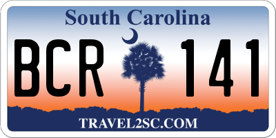 SC license plate BCR141