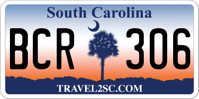 SC license plate BCR306