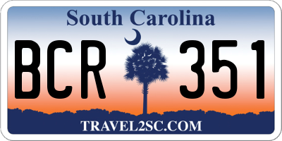 SC license plate BCR351