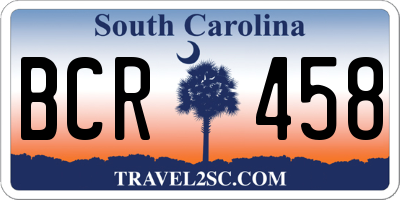 SC license plate BCR458