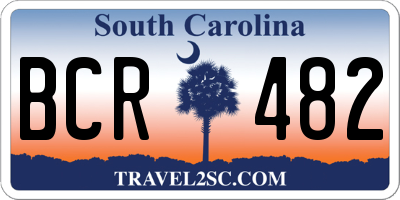SC license plate BCR482