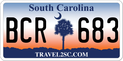 SC license plate BCR683