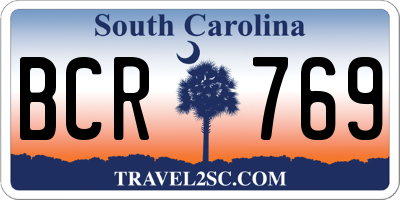 SC license plate BCR769