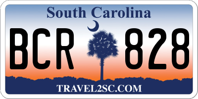 SC license plate BCR828