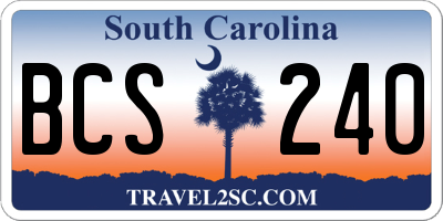 SC license plate BCS240