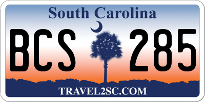 SC license plate BCS285