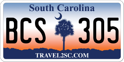 SC license plate BCS305