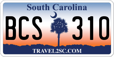 SC license plate BCS310
