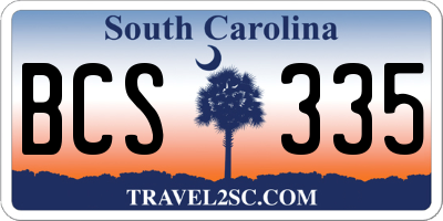 SC license plate BCS335