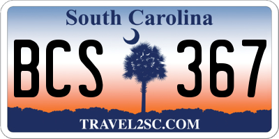 SC license plate BCS367