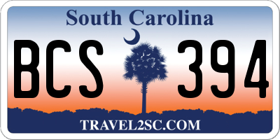 SC license plate BCS394