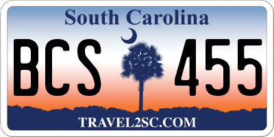 SC license plate BCS455