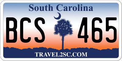 SC license plate BCS465