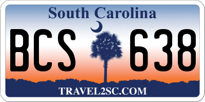 SC license plate BCS638