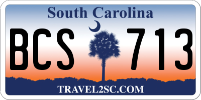 SC license plate BCS713
