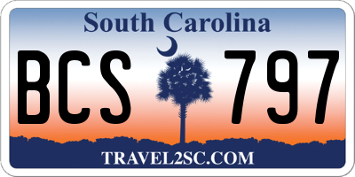 SC license plate BCS797