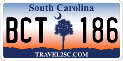 SC license plate BCT186