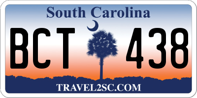 SC license plate BCT438