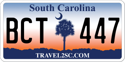 SC license plate BCT447