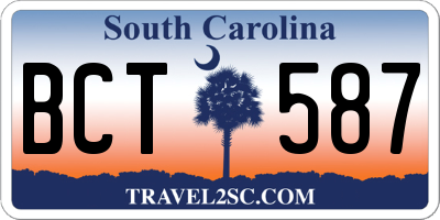 SC license plate BCT587