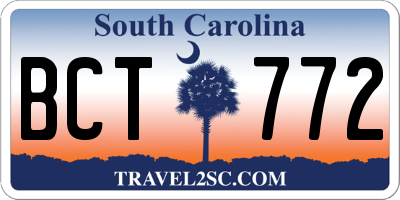 SC license plate BCT772