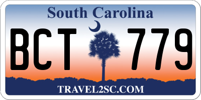 SC license plate BCT779