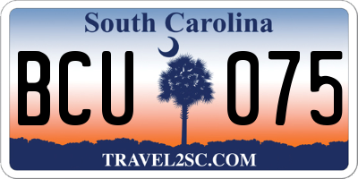 SC license plate BCU075