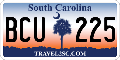 SC license plate BCU225