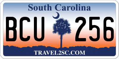 SC license plate BCU256