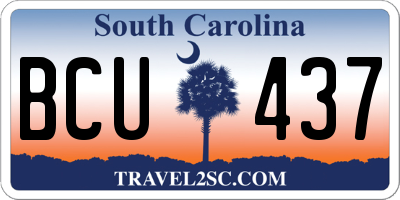 SC license plate BCU437