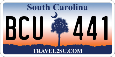 SC license plate BCU441