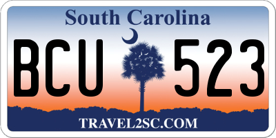 SC license plate BCU523