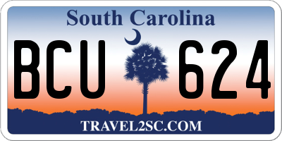 SC license plate BCU624