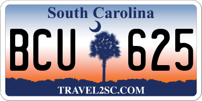 SC license plate BCU625
