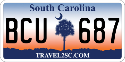 SC license plate BCU687