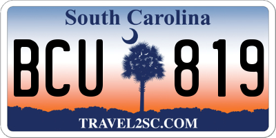 SC license plate BCU819