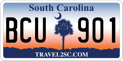 SC license plate BCU901