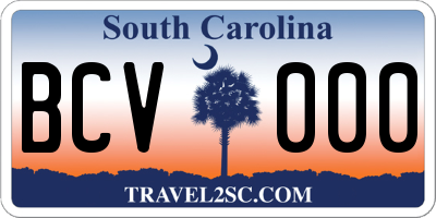 SC license plate BCV000