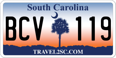 SC license plate BCV119