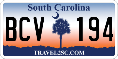 SC license plate BCV194