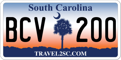SC license plate BCV200