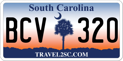 SC license plate BCV320