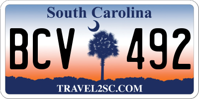 SC license plate BCV492