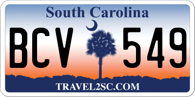 SC license plate BCV549