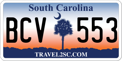 SC license plate BCV553