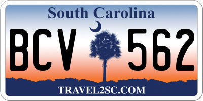 SC license plate BCV562